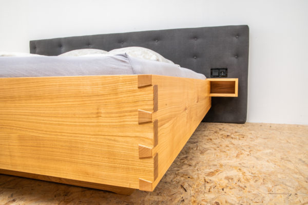Massivholzbett Bett aus Kirsche schwebend Metallfrei bett mit Zinken die Zinken - Holzquadrat OHG